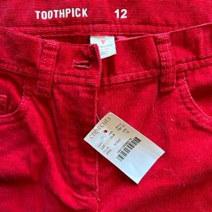 Red Crewcuts corduroy skinny pants/toothpick